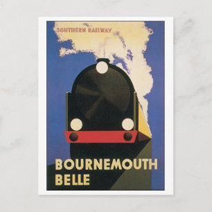Bournemouth Belle Southern Railway Travel Poster Postcard