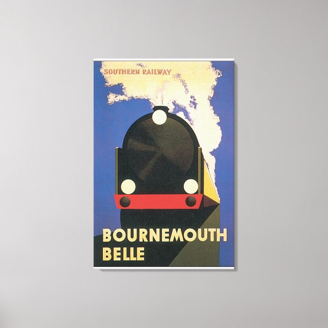 Bournemouth Belle Vintage Travel Poster Canvas Print (Front)