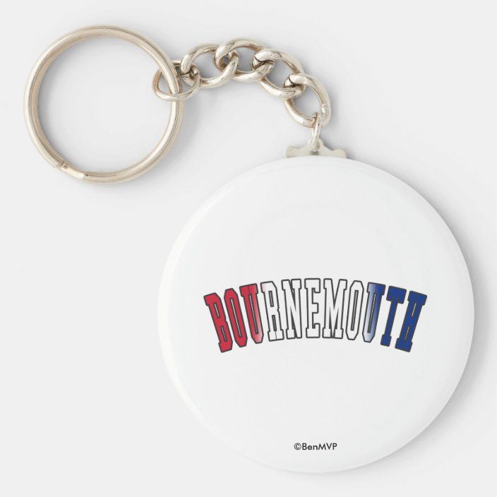 Bournemouth in United Kingdom National Flag Colors Key Chain