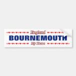 [ Thumbnail: Bournemouth - My Home - England; Red & Pink Hearts Bumper Sticker ]