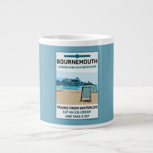 Bournemouth Vintage Retro Seaside   Giant Coffee Mug