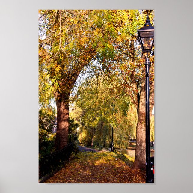 Bourton on the Water Autumn Trees Cotswolds UK Poster (Front)