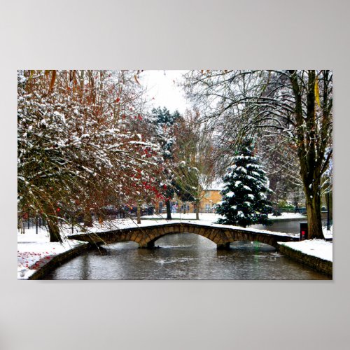 Bourton on the Water Christmas Tree Cotswolds Poster
