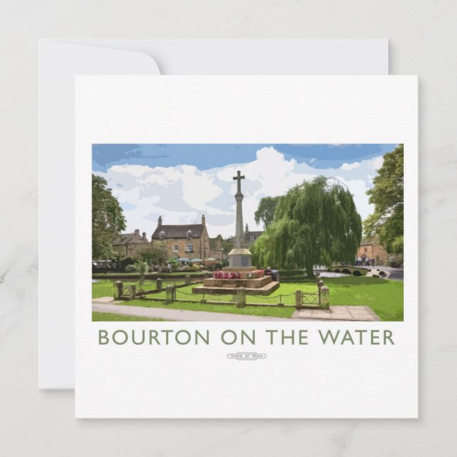 Bourton on the Water Railway Poster Holiday Card (Front)