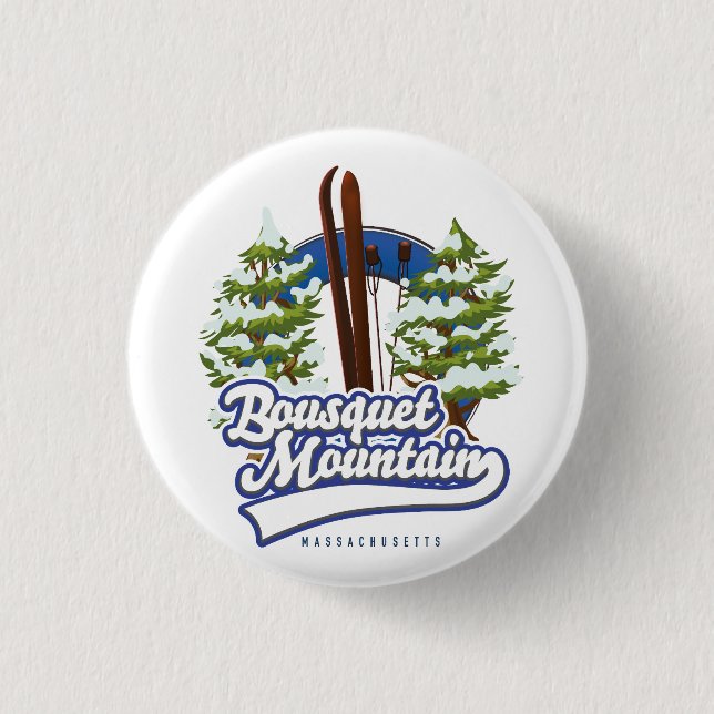 Bousquet Mountain Massachusetts Ski logo  Button (Front)