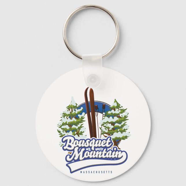 Bousquet Mountain Massachusetts Ski logo  Keychain (Front)