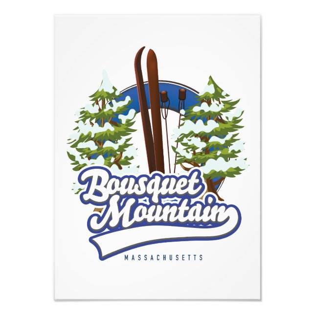 Bousquet Mountain Massachusetts Ski logo  Photo Print (Front)