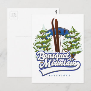 Bousquet Mountain Massachusetts Ski logo  Postcard
