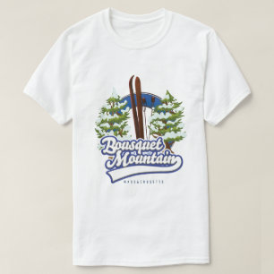 Bousquet Mountain Massachusetts Ski logo T-Shirt