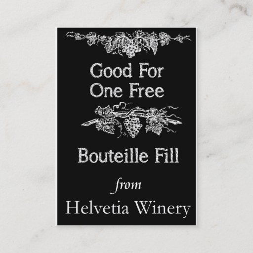 Customizable Bouteille Fill Card Business Card Template
