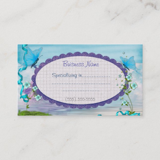 Boutique Blue Representative or Small Business Business Card (Front)