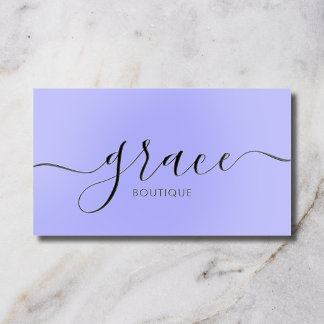 Boutique Bold Minimalist Purple Raised Spot UV Business Card