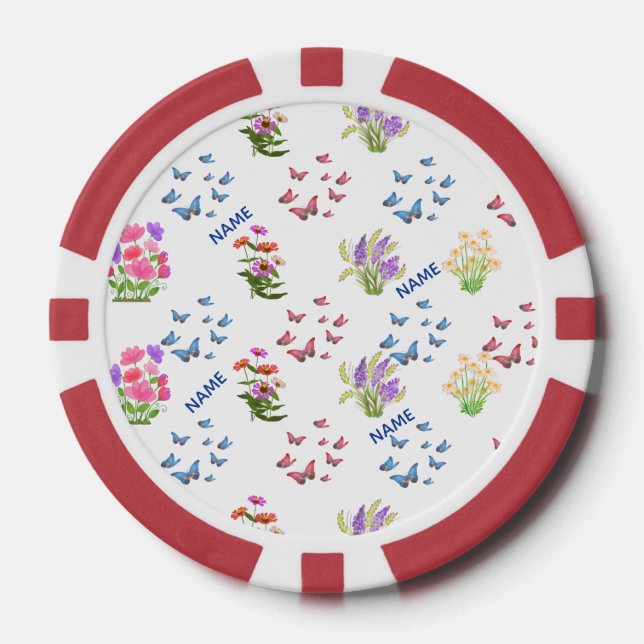 Boutique Botanical  Floral  Poker Chips (Front)
