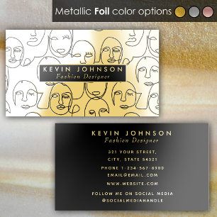 Boutique Branding Gold Foil Luxury Faces Business Cards