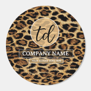 Boutique Branding Leopard Skin Beauty Industry Classic Round Sticker