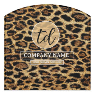 Boutique Branding Leopard Skin Beauty Industry Door Sign