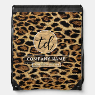 Boutique Branding Leopard Skin Beauty Industry Drawstring Bag
