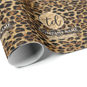 Boutique Branding Leopard Skin Beauty Industry Wrapping Paper