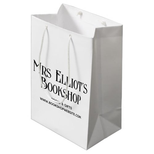 Boutique Business Black  White Modern Simple Medium Gift Bag