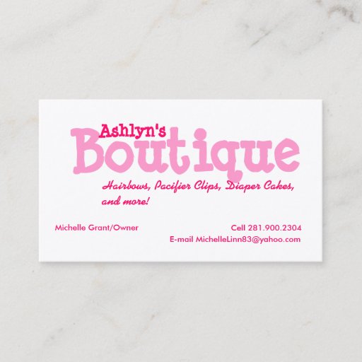 Customizable Boutique Business Cards