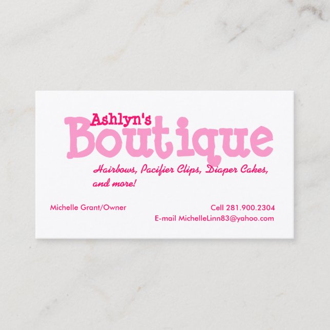 Boutique Business Card (Front)