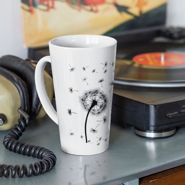 Boutique Cafe Let Go Dandelion Botanical Latte Mug (Creator Uploaded)