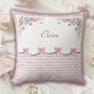 Boutique Chic and Pink Baby Girl Dream Nursery Throw Pillow