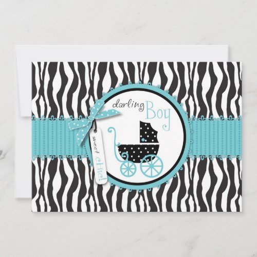 Boutique Chic Boy Card B2 Personalized Invites
