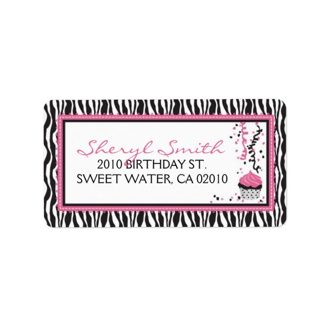 Boutique Chic Cupcake Address Label B (Front)