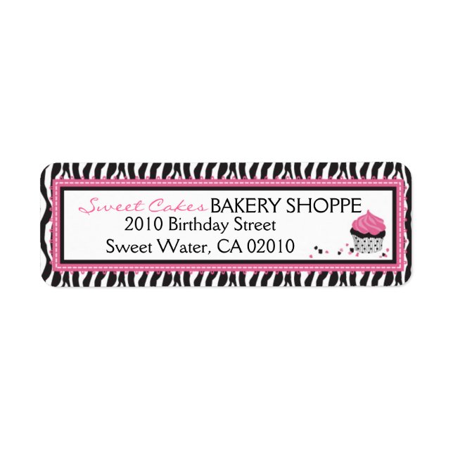 Boutique Chic Cupcakes Business Return Label (Front)