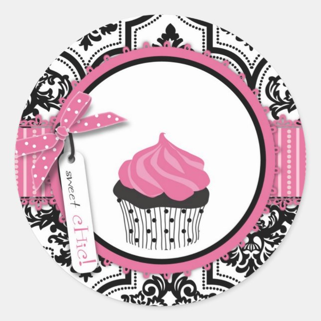 Boutique Chic Cupcakes Sticker_mbkemp Classic Round Sticker (Front)