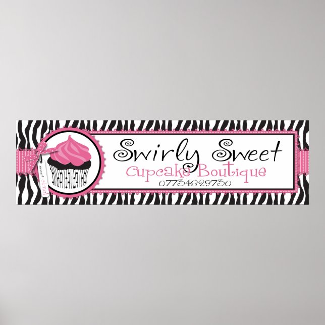 Boutique Chic Custom Banner_Swirly Sweet Poster (Front)