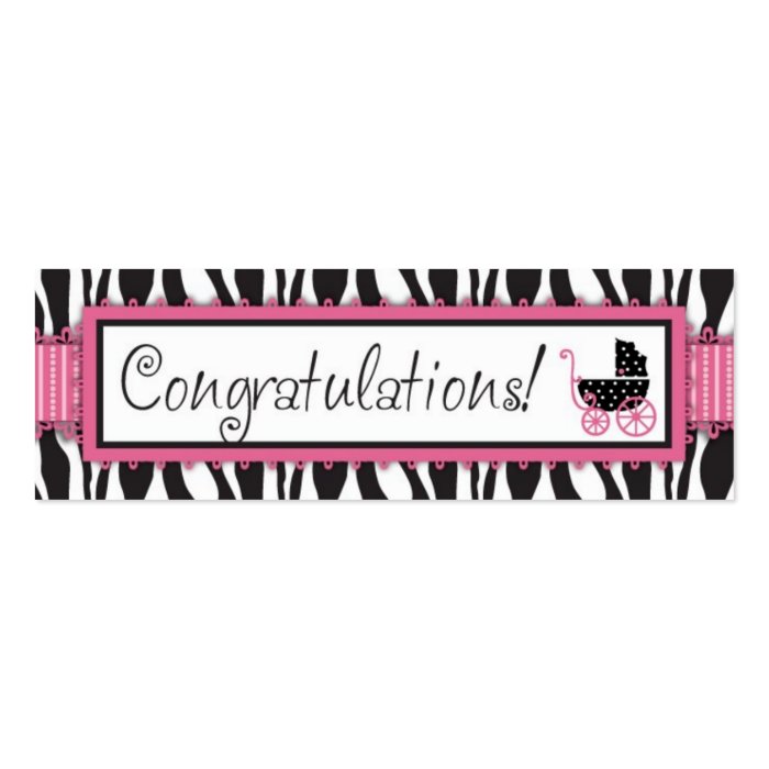 Zebra Print & Baby Carriage Gift Tag Business Card Template