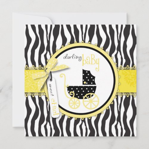 Boutique Chic Invitation Square Baby