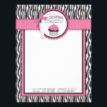 Boutique Chic Letterhead<br><div class="desc">Zebra print with hot pink accents and cupcake design.</div>