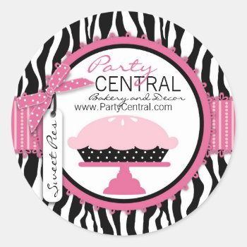 Boutique Chic Pie Business Sticker by LetsCelebrateDesigns at Zazzle