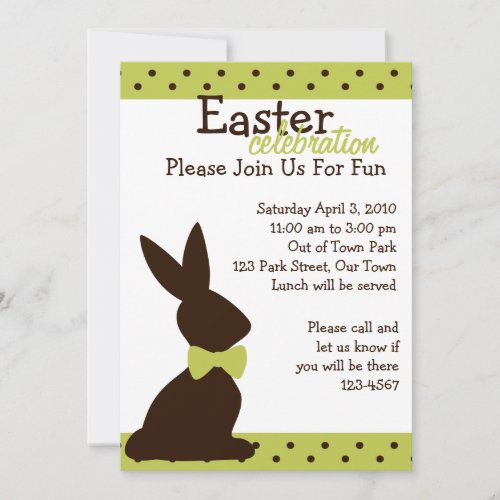 Boutique Chocolate Bunny Personalized Invites