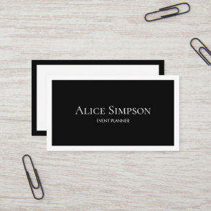 Boutique Classic Minimalist Luxury Black White Business Card