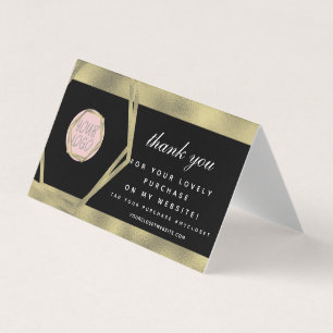 Boutique Clothing Beauty Business Thank You Gold Business Card