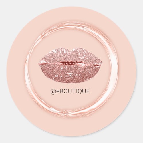 Boutique Cosmetics Rose Makeup Artist Kiss Lip Classic Round Sticker