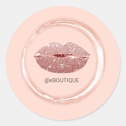 Boutique Cosmetics Rose Makeup Artist Kiss VIP Classic Round Sticker