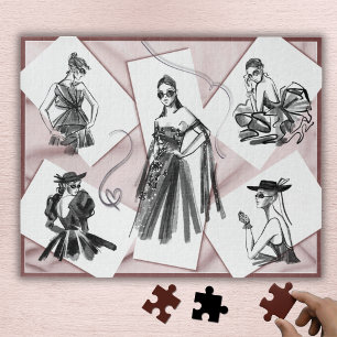 Boutique Couture Fashion Designer Sketch Puzzle
