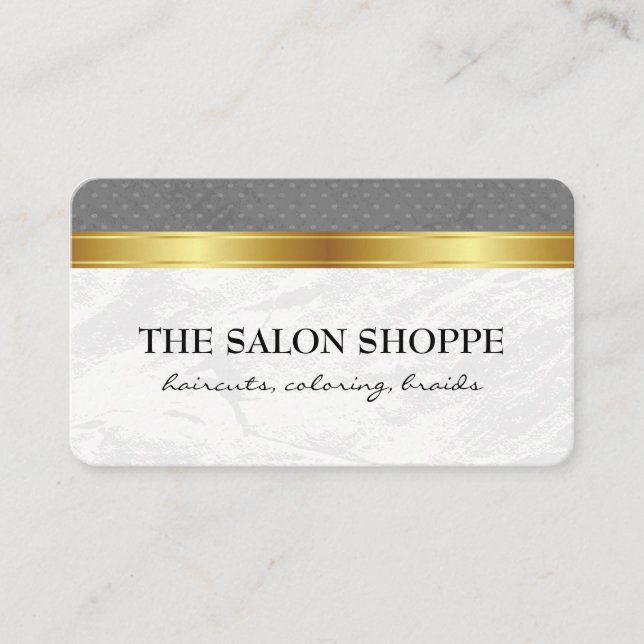 Boutique Dots Gold Trim Business Card (Front)