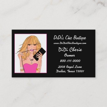 Boutique Fashion And Gems  Business Cards by LadyDenise at Zazzle