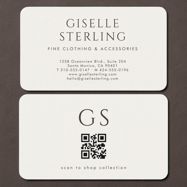 Boutique Fashion QR Code  Business Card (Creator Uploaded)