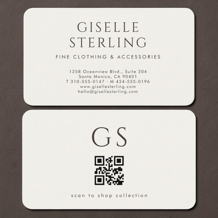 Boutique Fashion QR Code Business Card