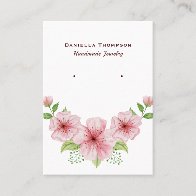 Boutique Floral Botanical Jewelry Earring Display Business Card (Front)