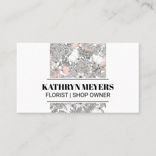 Boutique Flowers  Botanical Flower Pattern Business Card