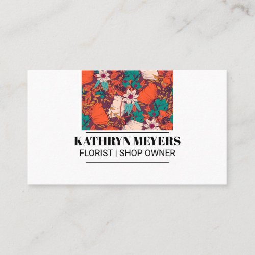 Boutique Flowers  Illustrative Flowers Business Card