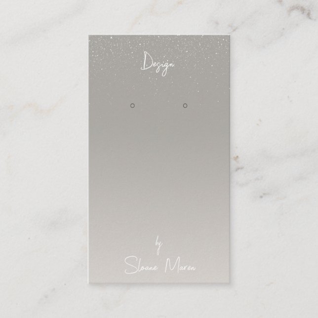 Boutique Gray "Glittery" Earring Display Card (Front)